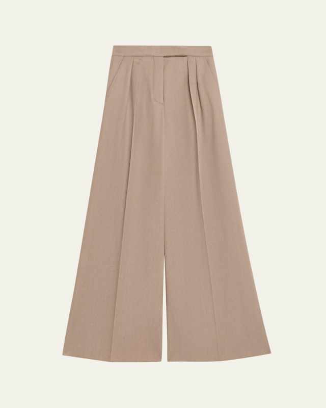 Baden Pleated Wide-Leg Wool Pants